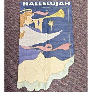 Large Christmas Holiday Outdoor Double Sided Horn Angel Flag Hallelujah